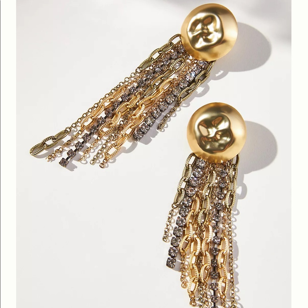 NWT Anthropologie Chain Link Drop Earrings in gold